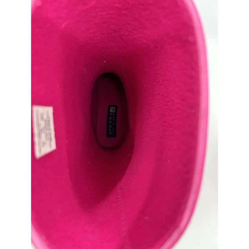 Sperry Topsider Girls Pelican Pink Rain Boots Size 2 Fleece-Lined Waterproof
